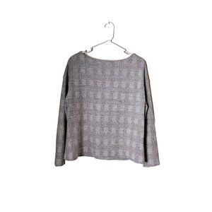 HM Sweater Womens Small Long Sleeve Rear Zip Plaid Boat Neck